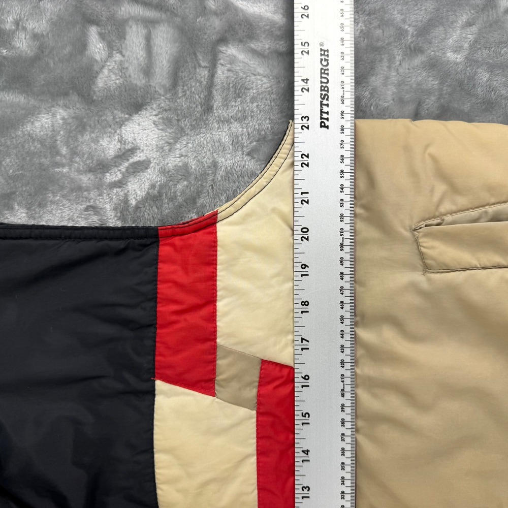 Vintage Shipton Sportswear Puffer Vest Mens Large Colorblock Black Tan Red Zip - Picture 5 of 16